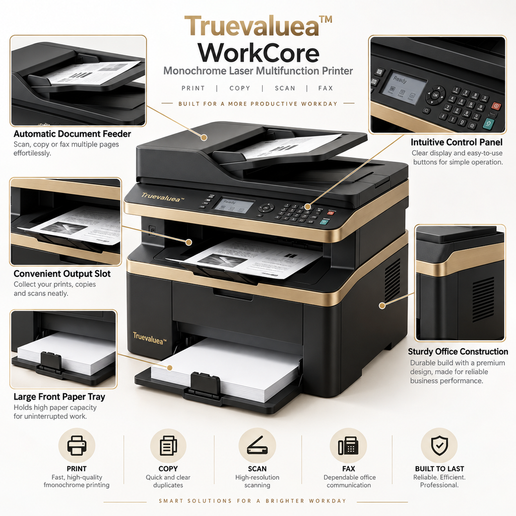 Truevaluea™ WorkCore Monochrome Laser Multifunction Printer
